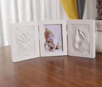 Trio clay impression keepsake frame